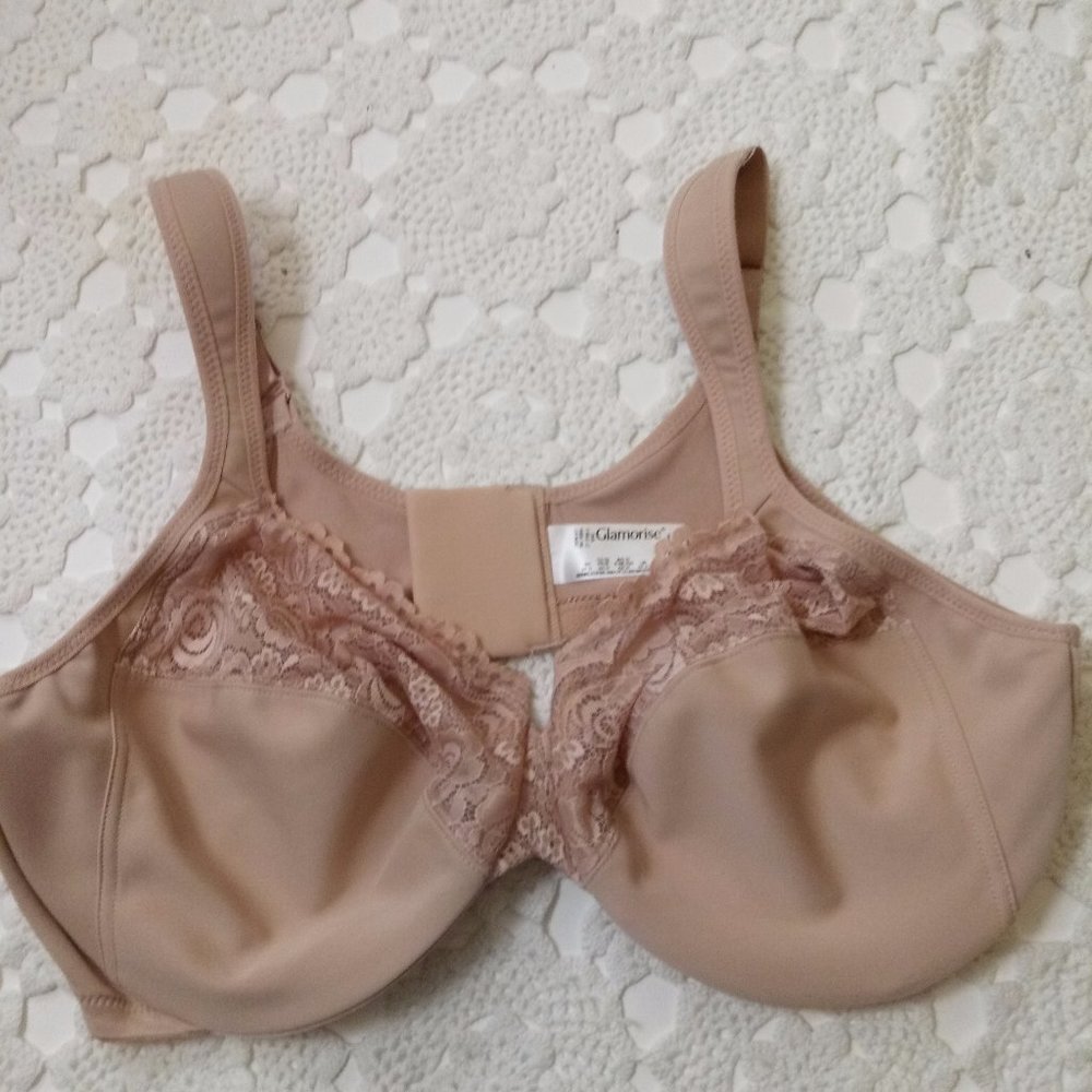 Glamorise Nude Beige Lace Underwire Bra
